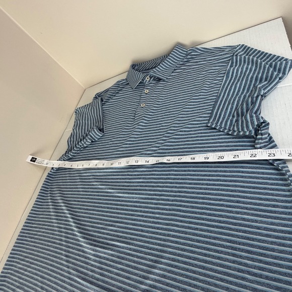 Southern Tide Blue Stripe Cotton Polo Shirt Men's XL Preppy Golf Sporty Casual - Picture 4 of 8